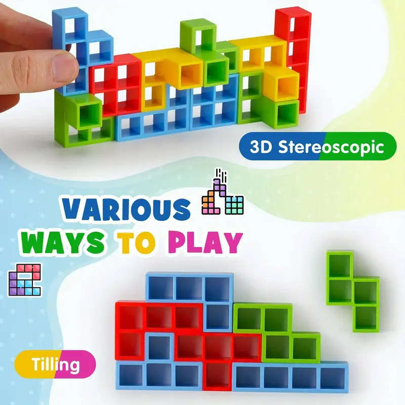 16 32 48pcs fun balance stacking building blocks board game for kids adults friends team dorm   and   christmas halloween gift details 1