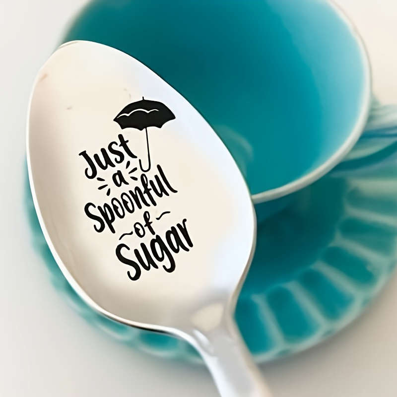 1pc Whimsical Umbrella Sugar Design Spoon Stainless Steel 7 Inches Perfect for Coffee Te