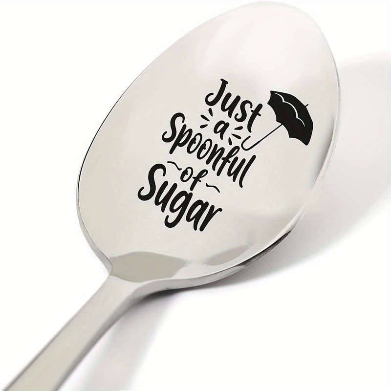 1pc Whimsical Umbrella Sugar Design Spoon Stainless Steel 7 Inches Perfect for Coffee Te