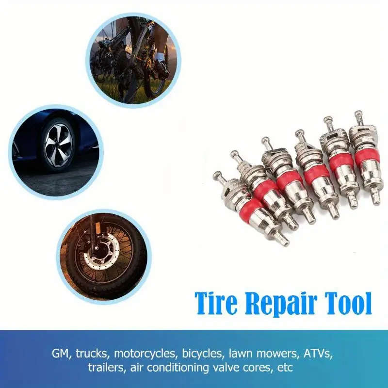 5pcs set Universal Tire Valve Repair Tool Set with 4 Copper Valve Cores Durable and Easy-to-Use Tire