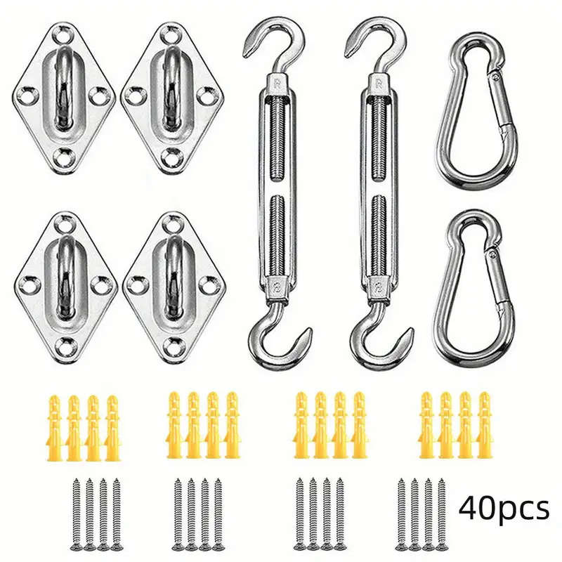 Complete Shade Sail Hardware Kit For Triangular And Rectangular Installations