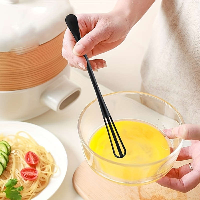 1pc Kitchen Multi-purpose Spoon Stir Stick Small Spoon With Egg Beater Household Egg Stir Sti