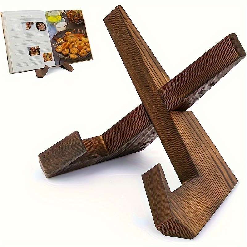 1pc Versatile Wooden Kitchen Organizer Recipe Stand Tablet Holder Decorative Display for Photo
