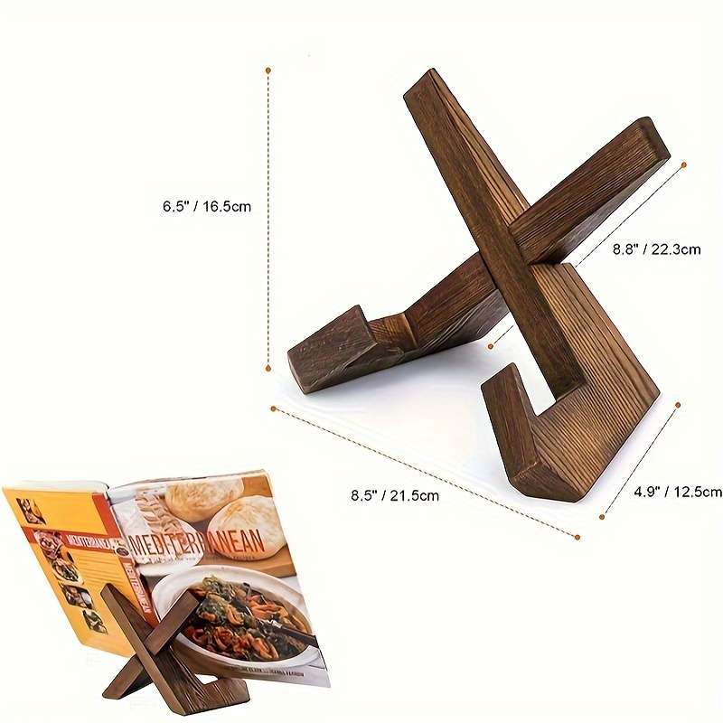 1pc Versatile Wooden Kitchen Organizer Recipe Stand Tablet Holder Decorative Display for Photo