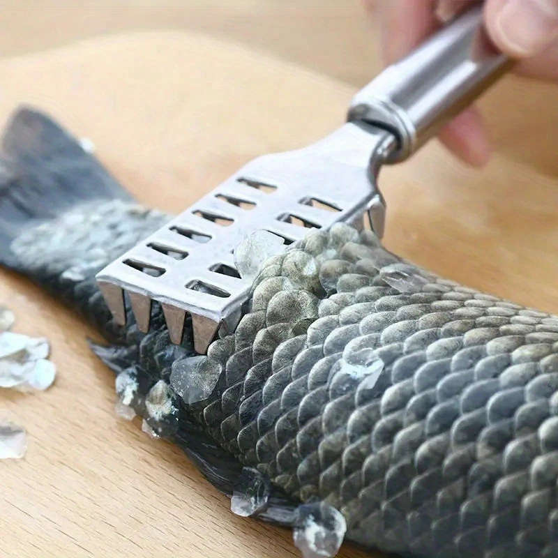 1pc Stainless Steel Fish Scale Scraper with Sawtooth Edge Efficient and Quick Fish Cleaning Tool Per