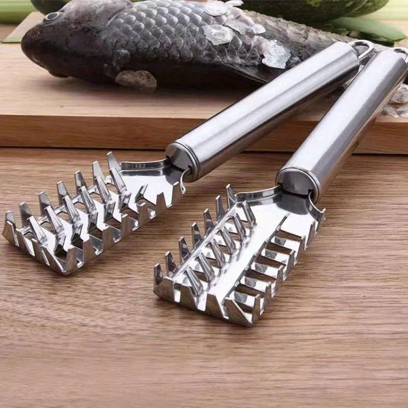 1pc Stainless Steel Fish Scale Scraper with Sawtooth Edge Efficient and Quick Fish Cleaning Tool Per