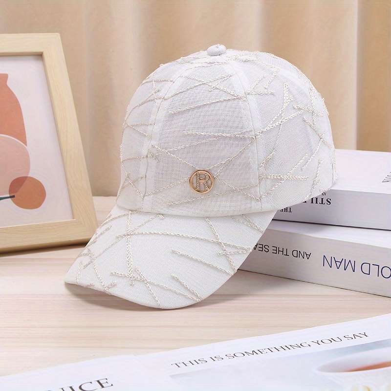 1pc Adjustable Breathable Baseball Caps with Stylish Geometric Pattern Lightweight Polyester Sun