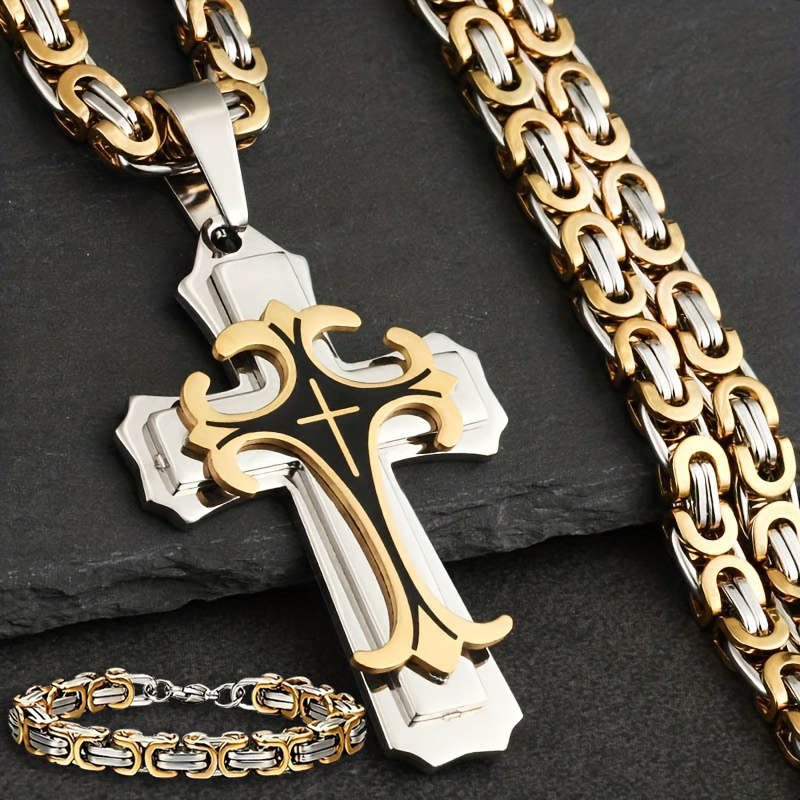 1 Piece White Golden Jesus Theme Pendant