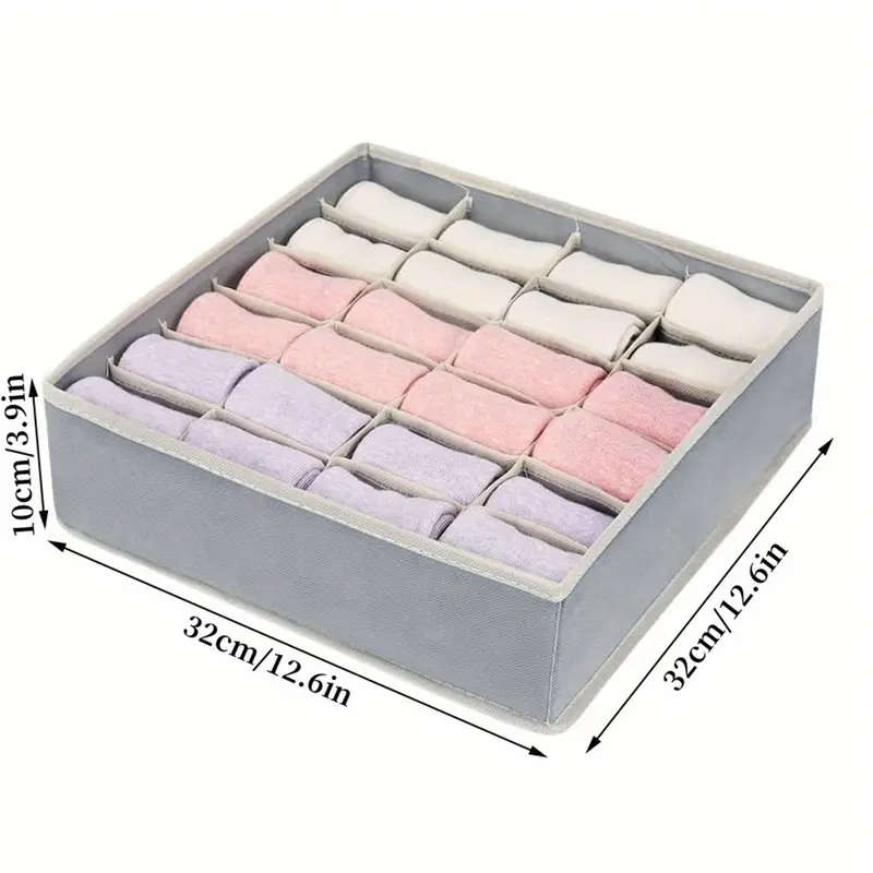 1pc Sock Underwear Organizer Dividers 24 Grids Drawer Organizers Fabric Foldable Cabinet Closet Orga