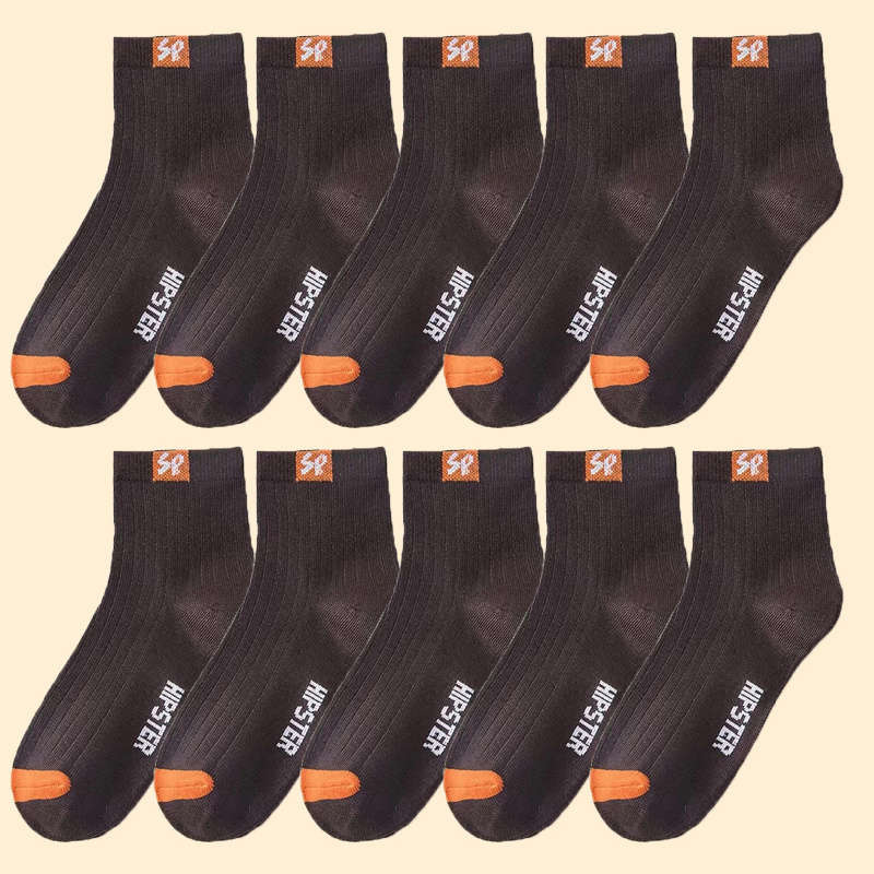 10 Pair Gray One Size High Elastic Socks