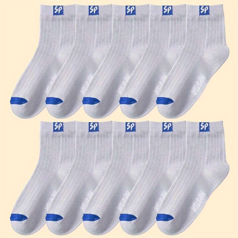 10 Pair Gray One Size High Elastic Socks