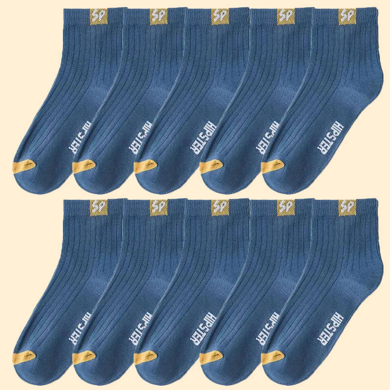 10 Pair Gray One Size High Elastic Socks