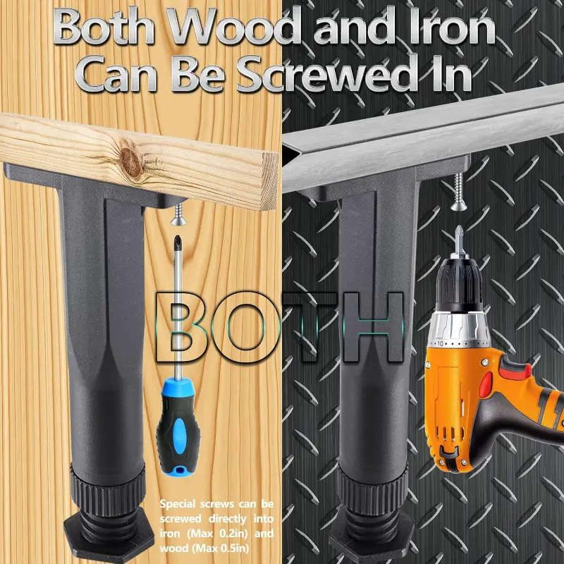 4-Pack Adjustable Bed Frame Support Legs
