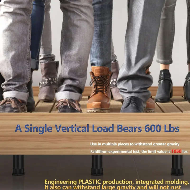 4-Pack Adjustable Bed Frame Support Legs
