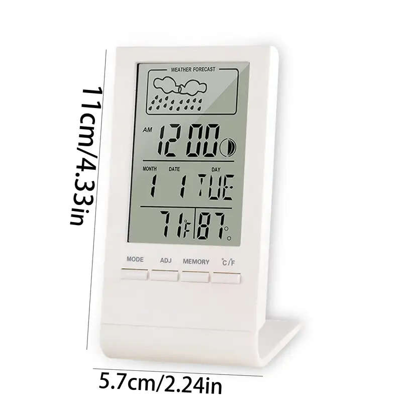 1pc Digital Thermometer Hygrometer With Large LCD Display Temperature Humidity Monitor Sensor Calibr
