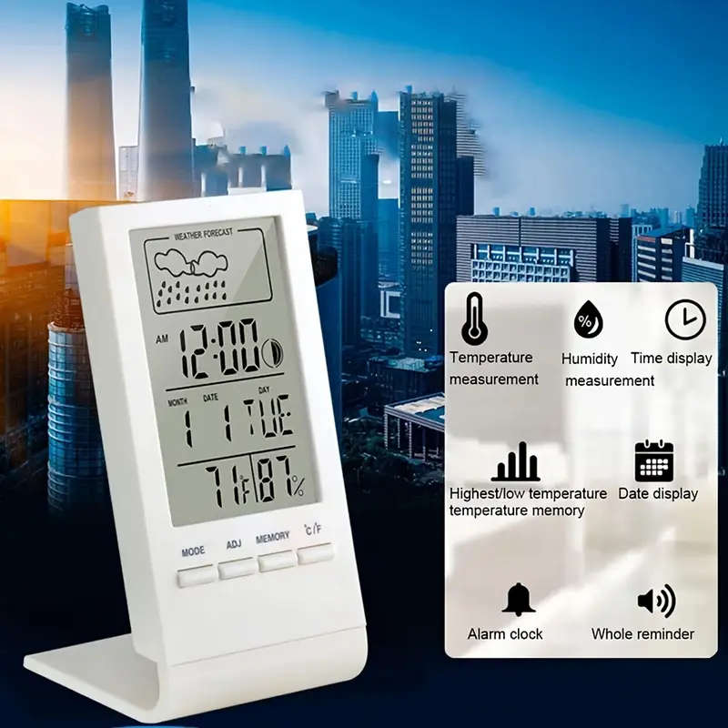 1pc Digital Thermometer Hygrometer With Large LCD Display Temperature Humidity Monitor Sensor Calibr