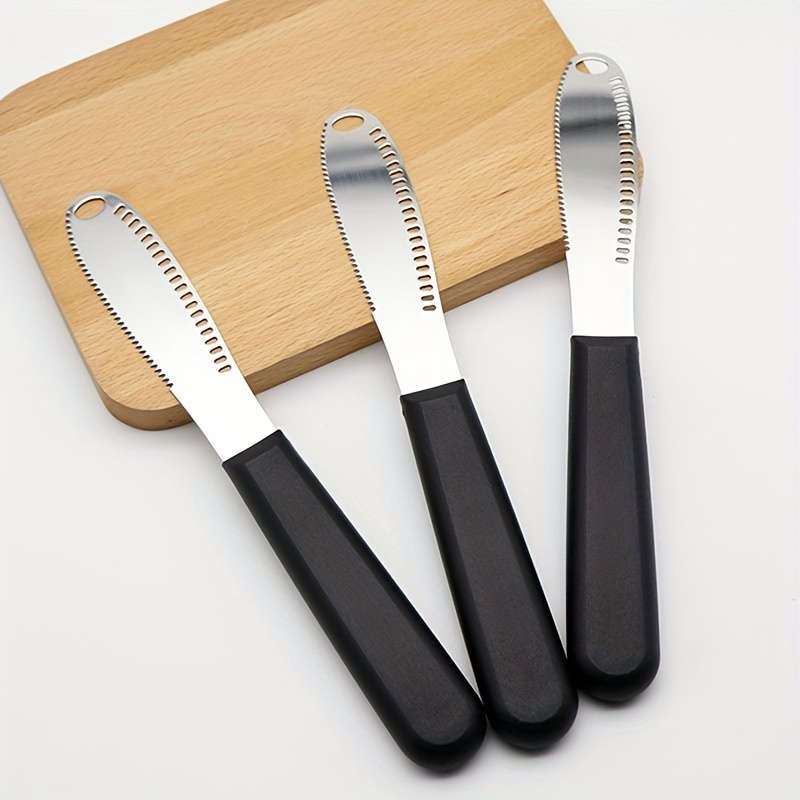 1pc Stainless Steel Cheese Knife 4-Inch Butter Knife with Holes Suitable for Cheese Bread Jam