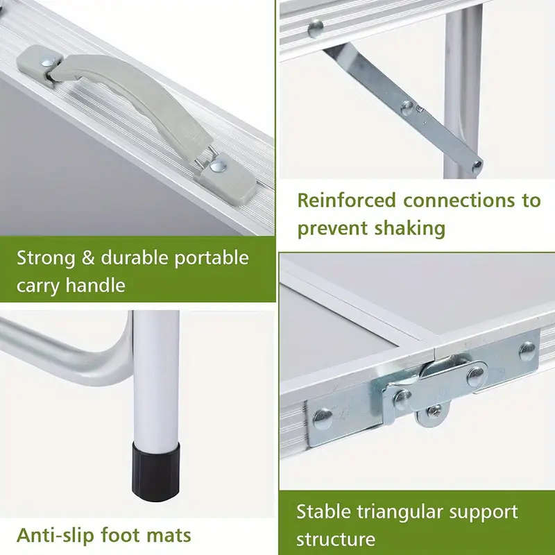 Outdoor Portable Aluminum Folding Table With Storage Cabinet