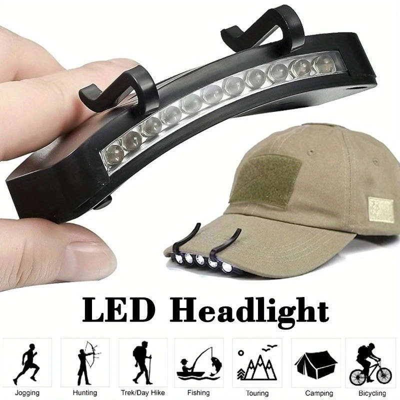 1pc LED Energy Saving Headlight HeadLamp Flashlight Clip-On Cap Hat Torch Head Light Lamp for Outdoo