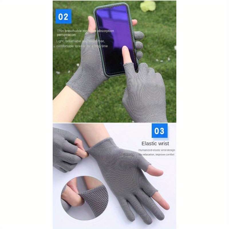 1 Pair Gray Warm Gloves