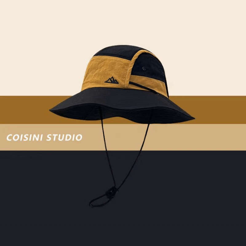 1pc Fisherman'S Hat Color-Blocked Right Peak