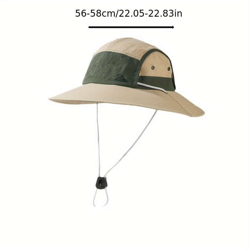 1pc Fisherman'S Hat Color-Blocked Right Peak