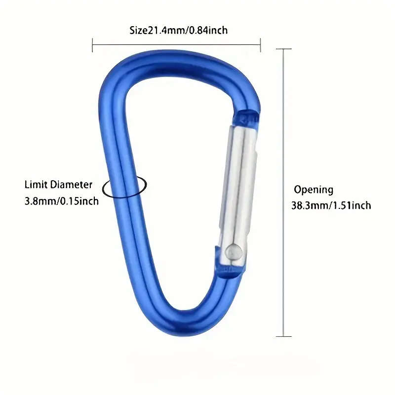 10pcs Vibrant Mini Carabiner Keychains Durable Aluminum Alloy Spring Snap Hook Clips for Outdoor Cam