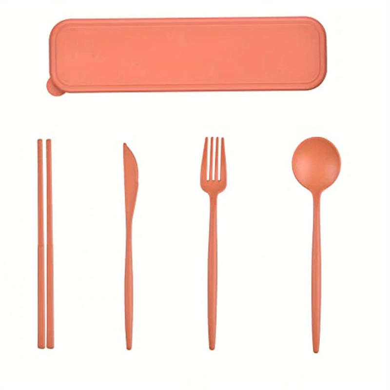 4pcs set Reusable Travel Cutlery Set With Storage Box Portable Tableware With Fork Spoon Kn