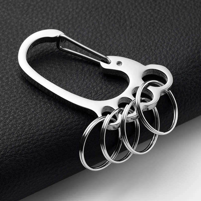 1pc Minimalist Stainless Steel Metal Keychain Simple Style Color Sent Randomly