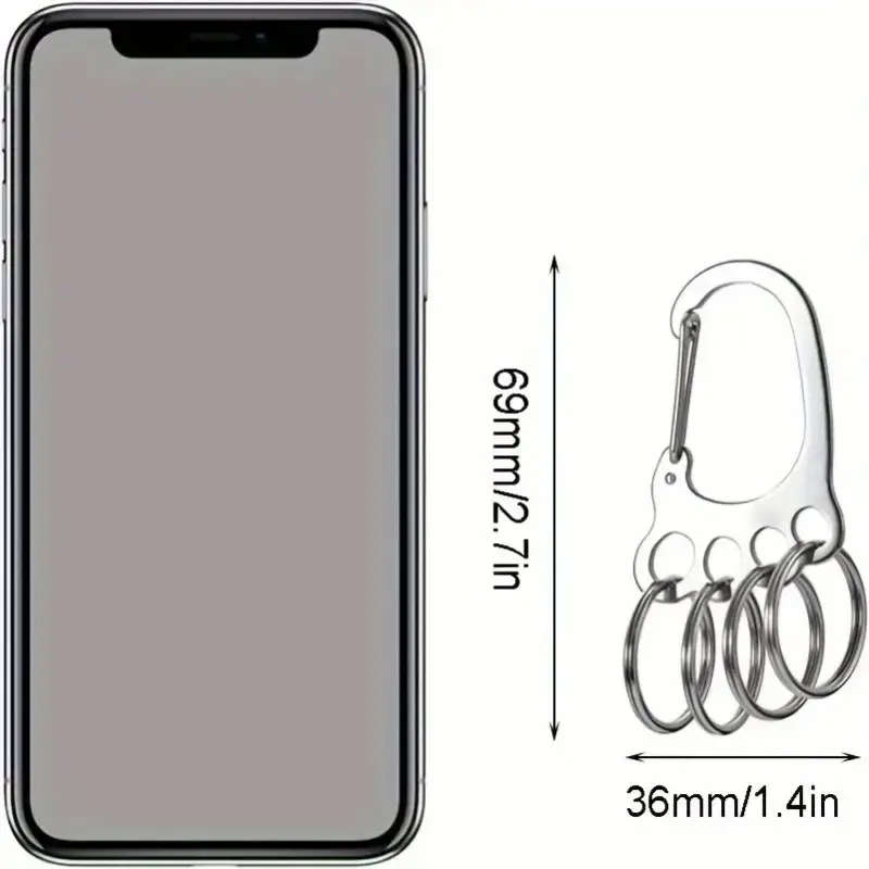 1pc Minimalist Stainless Steel Metal Keychain Simple Style Color Sent Randomly