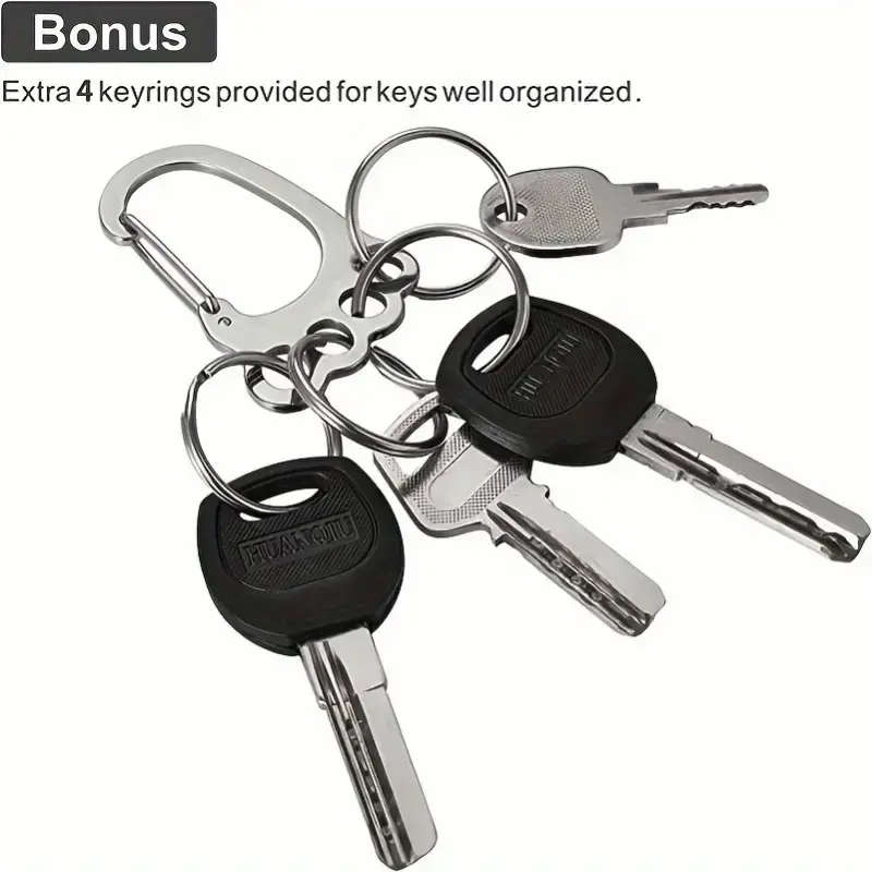 1pc Minimalist Stainless Steel Metal Keychain Simple Style Color Sent Randomly