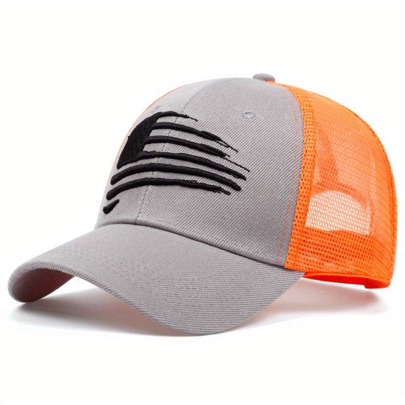 1pc Personalized Embroidered Baseball Cap Contrast Color Trucker Hats Summer Adjustable Breathable