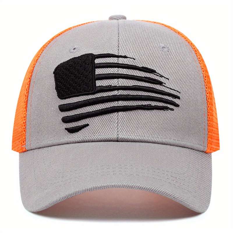 1pc Personalized Embroidered Baseball Cap Contrast Color Trucker Hats Summer Adjustable Breathable
