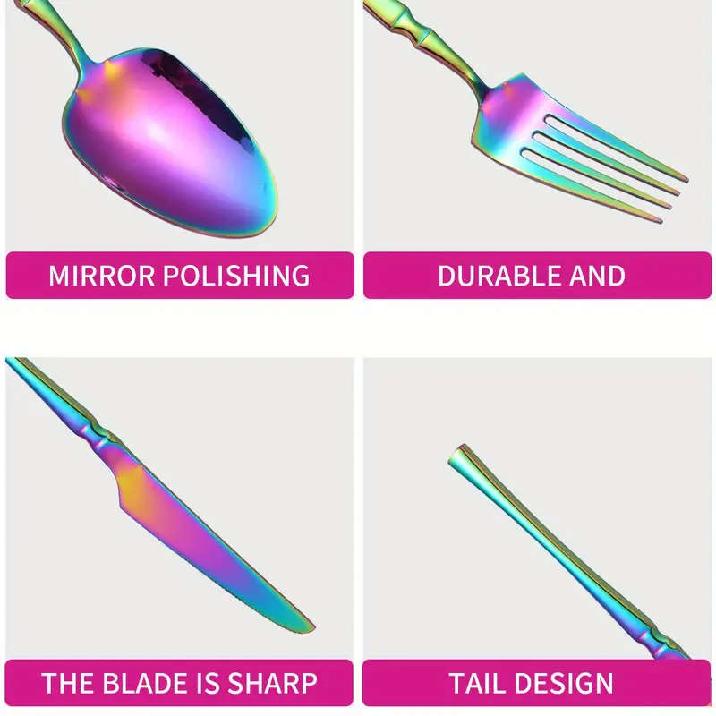 A Set Of 30pcs Stainless Steel Tableware Including Steak Knife Fork And Dessert Spoon Suitable For U