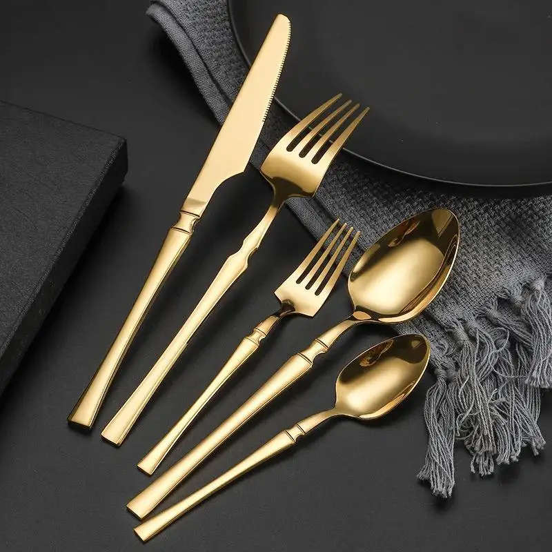 A Set Of 30pcs Stainless Steel Tableware Including Steak Knife Fork And Dessert Spoon Suitable For U
