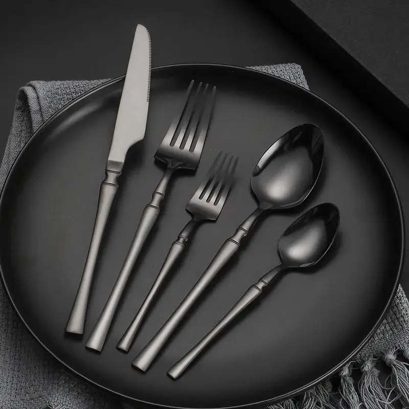 A Set Of 30pcs Stainless Steel Tableware Including Steak Knife Fork And Dessert Spoon Suitable For U