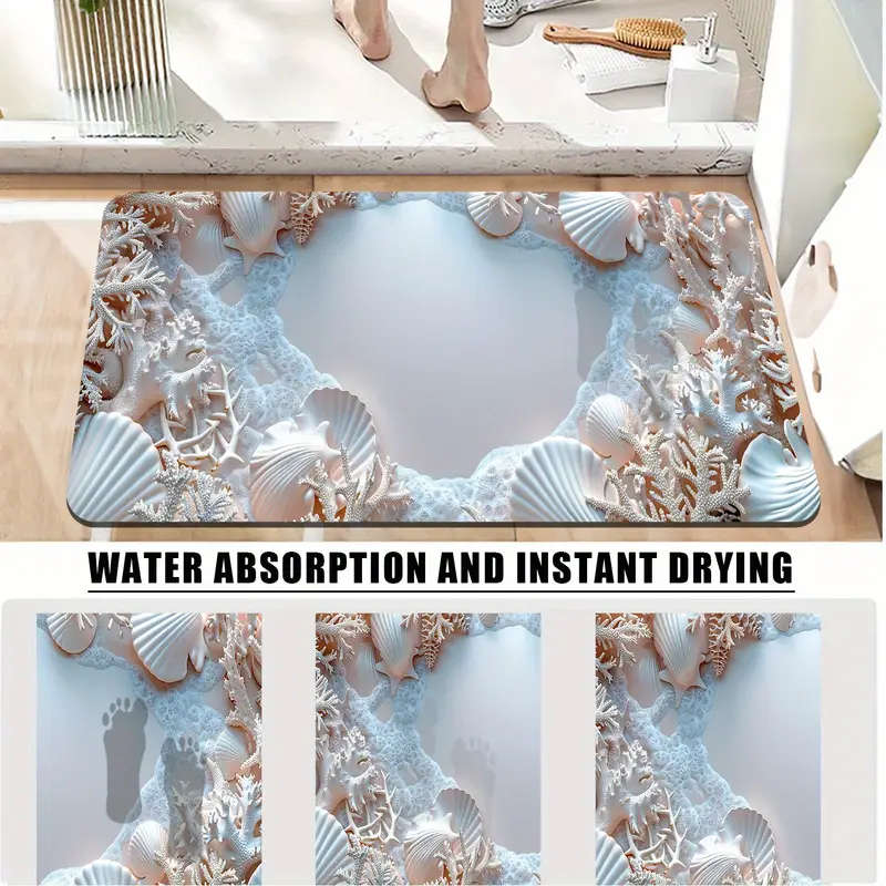 3 Piece Ocean Coast Bath Mat Set