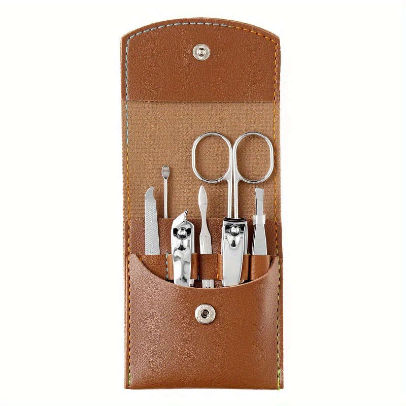 7pcs set Nail Clippers Manicure Tool Set with Portable Travel Case Cuticle Nippers And Cutter Kit
