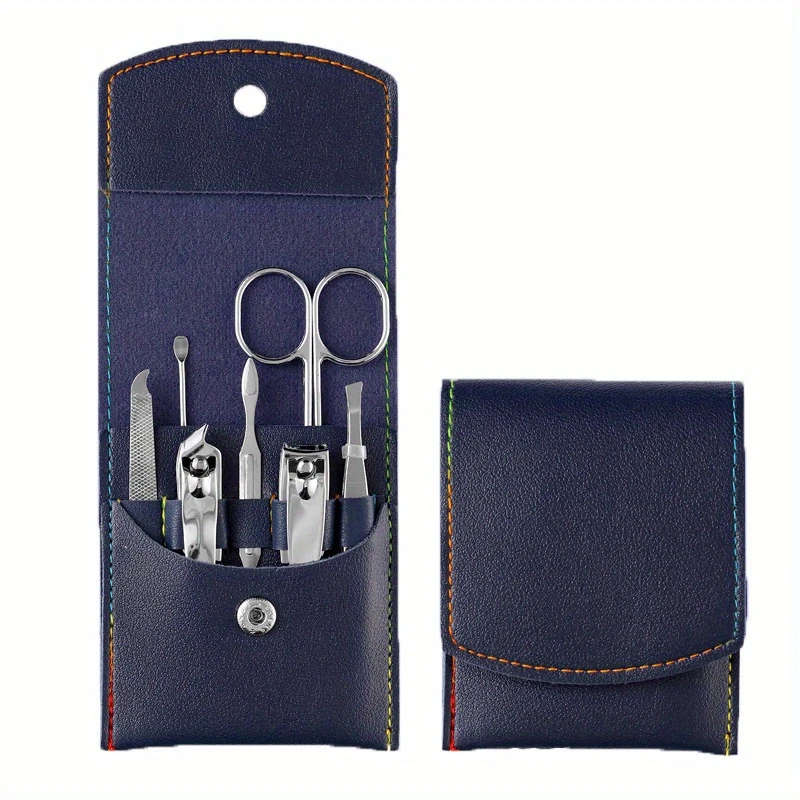 7pcs set Nail Clippers Manicure Tool Set with Portable Travel Case Cuticle Nippers And Cutter Kit