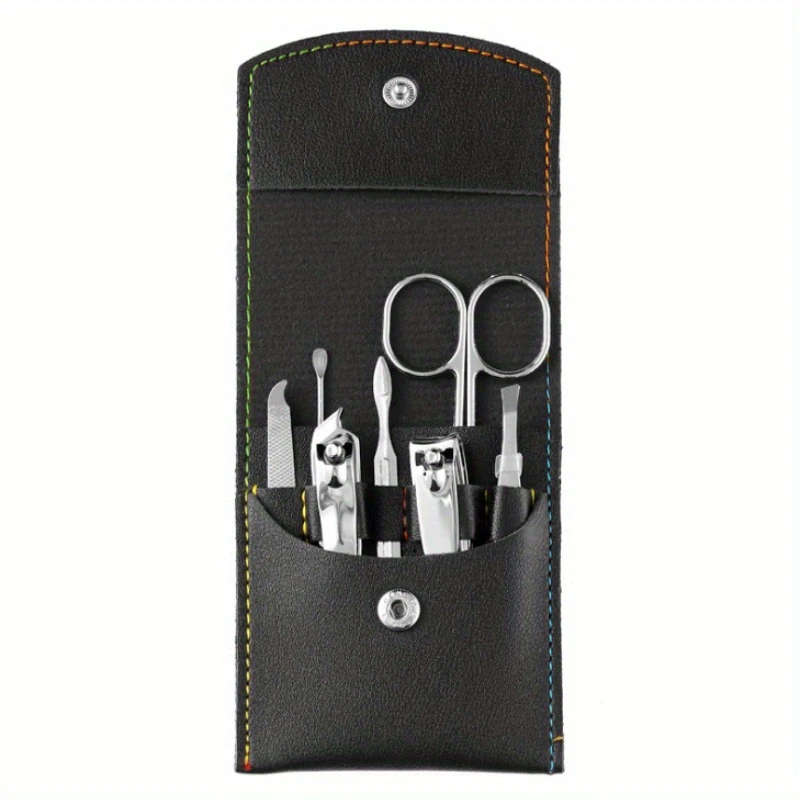 7pcs set Nail Clippers Manicure Tool Set with Portable Travel Case Cuticle Nippers And Cutter Kit