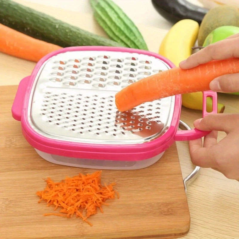 1Pc 3In1 Manual Vegetable Chopper Slicer And Grater Green Plastic French Fry Cutter