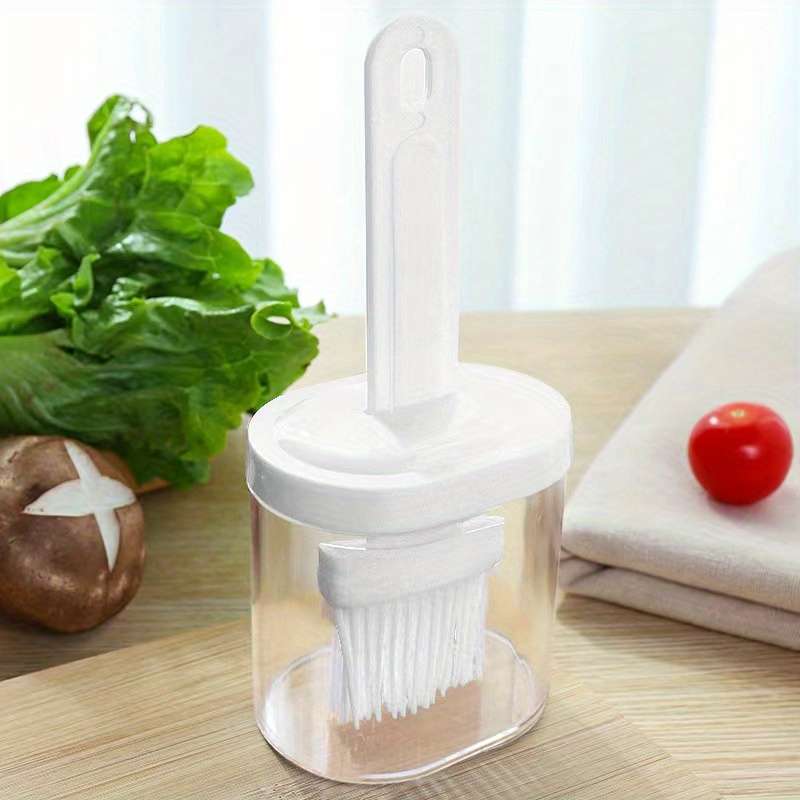 1pc Oil Brush Baking Brush With Oilcan Barbecue Brush With Oil Pot Household Oil Brush For