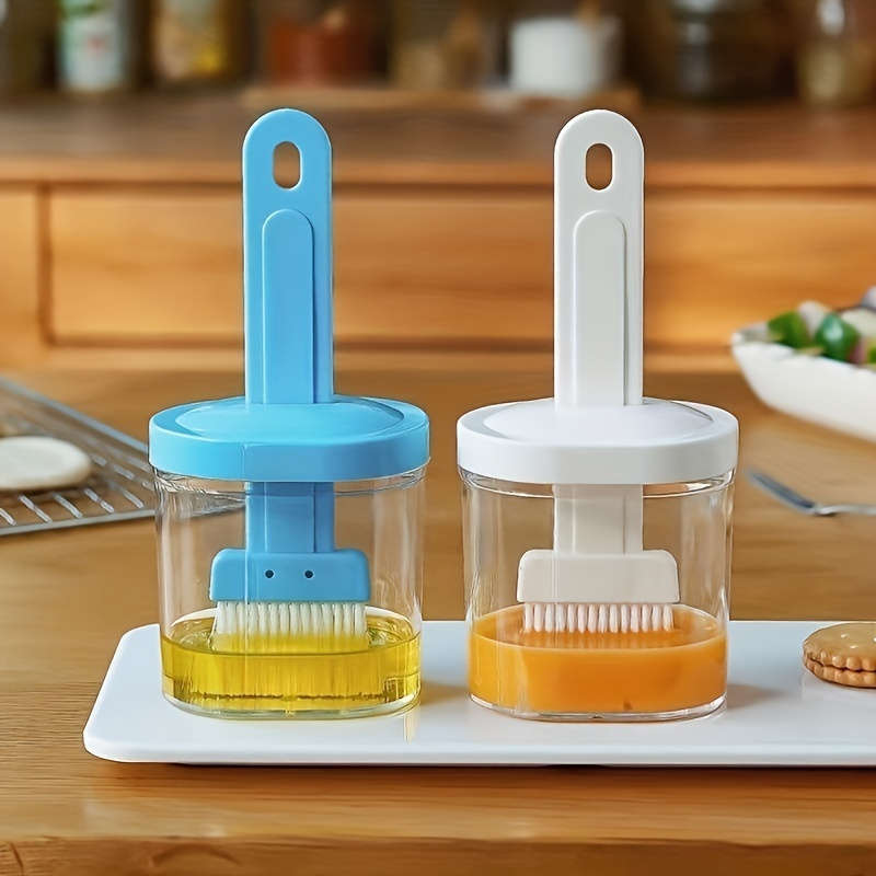 1pc Oil Brush Baking Brush With Oilcan Barbecue Brush With Oil Pot Household Oil Brush For