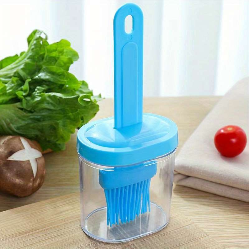 1pc Oil Brush Baking Brush With Oilcan Barbecue Brush With Oil Pot Household Oil Brush For