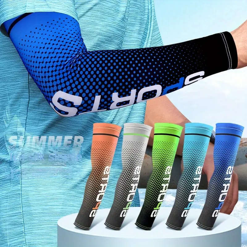 2pcs Cooling Arm Sleeves for Outdoor Sports UV Protection Breathable Nylon Ideal for Golf Cycling