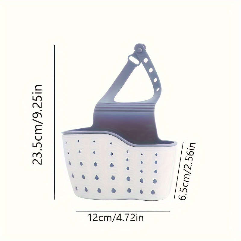 1pc Adjustable Snap-On Kitchen Sink Organizer Space-Saving Hanging Drain Basket for Sponges Brus