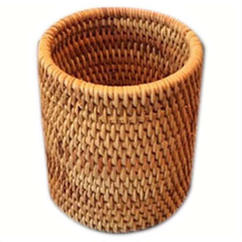1pc Rattan Cutlery Storage Basket Lightweight Hanging Utensil Holder for Spoons Forks and K