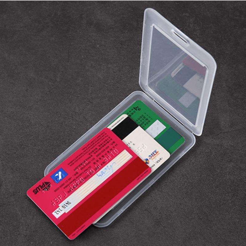 1pc Clear Plastic Card Holder Sleeve Transparent Protective Wallet for Work ID Student Badge