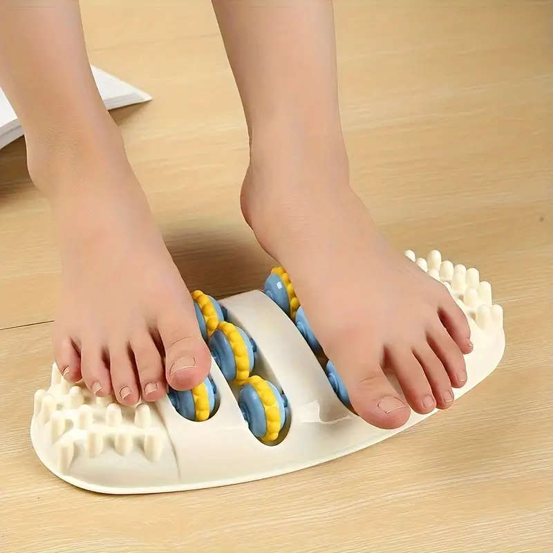 1pc 4-Row Foot Massager for Fitness Yoga ABS Material Muscle Relaxation Roller