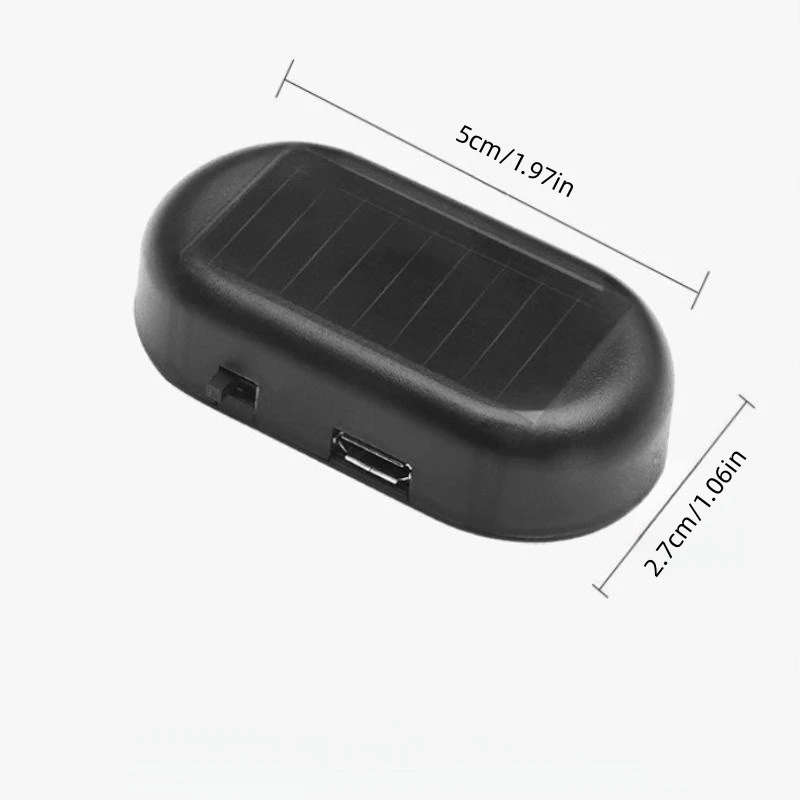 1pc Solar Powered Anti-Theft Car Light USB Rechargeable LED Motion Sensor Interior Decoration 5V Non